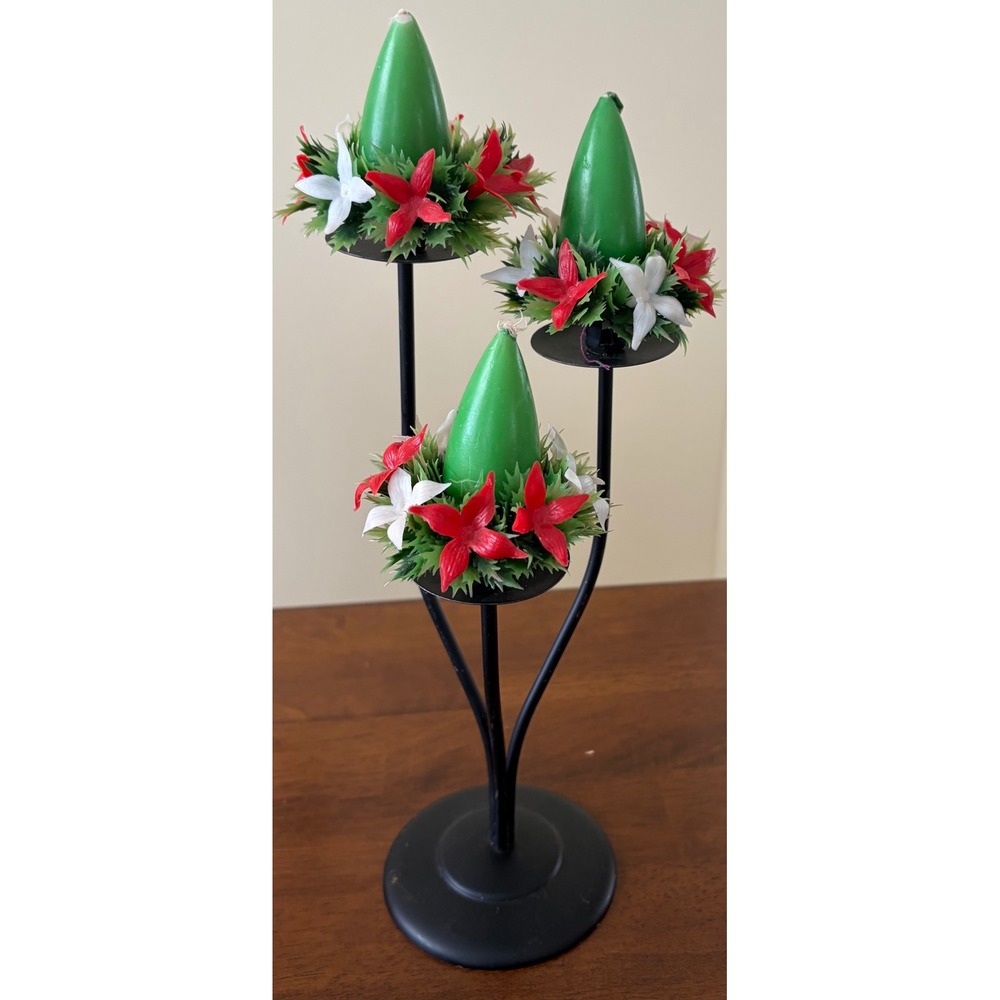 Vintage Metal Christmas Teardrop Candle Holder‎ 14"H